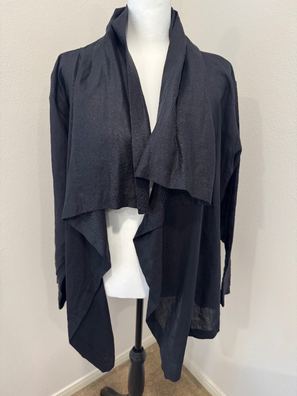 Planet Linen Open Front Cardigan Lagenlook Minimalist Capsule ONE SIZE
